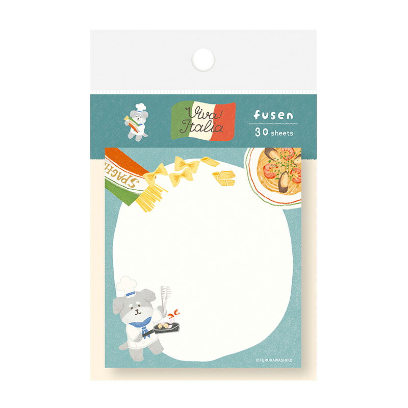 Label Paper - 付箋 ふせん 古川紙工 イタリア パスタわんこ QF256 アニマル いぬ イヌ