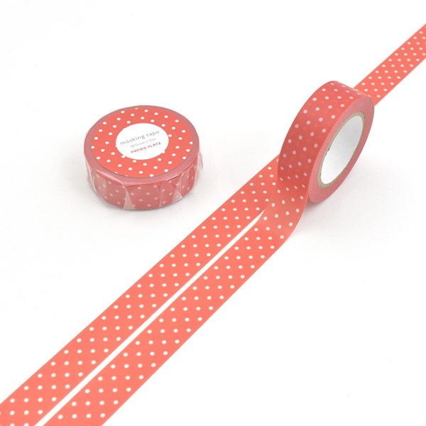 マスキングテープ PAPIER PLATZ パピアプラッツ クレス オリジナルマスキングテープ ドット あかいろ 72-047 15mm×10m 赤 レッド