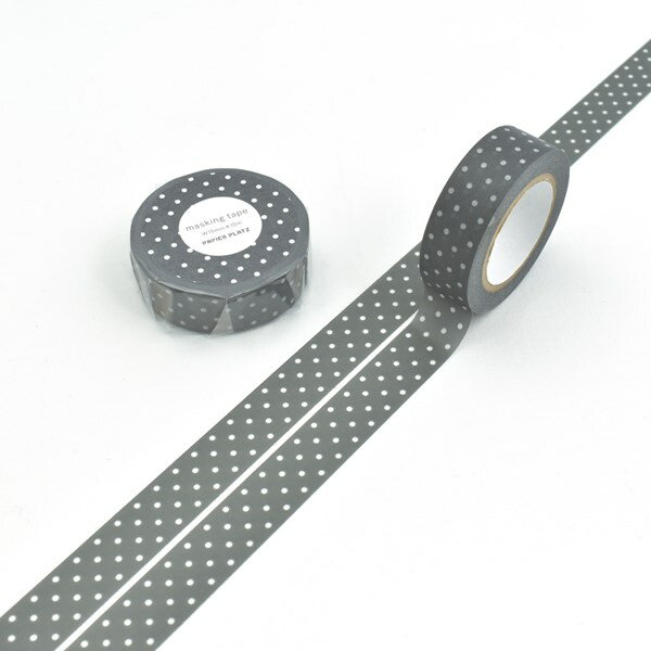 Rakuten - マスキングテープ PAPIER PLATZ パピアプラッツ クレス オリジナルマスキングテープ ドット くろいろ 72-052 15mm×10m 黒色 ブラック