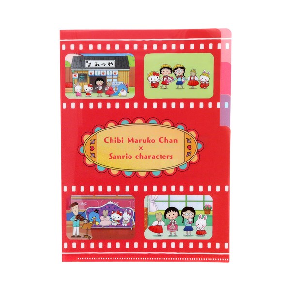 クリアファイル サンスター文具 ちびまる子ちゃん×サンリオ クリアファイルA5 3ポケット S2175851 キティ チアリーチャム マロンクリーム タキシードサム