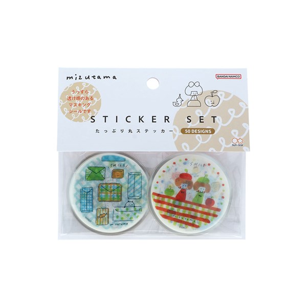 ステッカーシール サンスター文具 mizutama(ミズタマ)コラボ 第4弾 たっぷり丸ステッカー ベージュ 50枚入 S8817758...