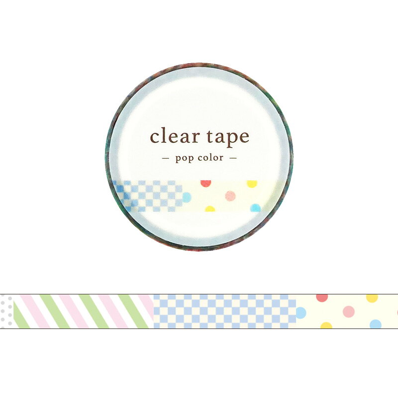 乐天商城 - クリアテープ 透明テープ マインドウェイブ MIND WAVE pop color ポップカラー パターン 95641 7mm×5m