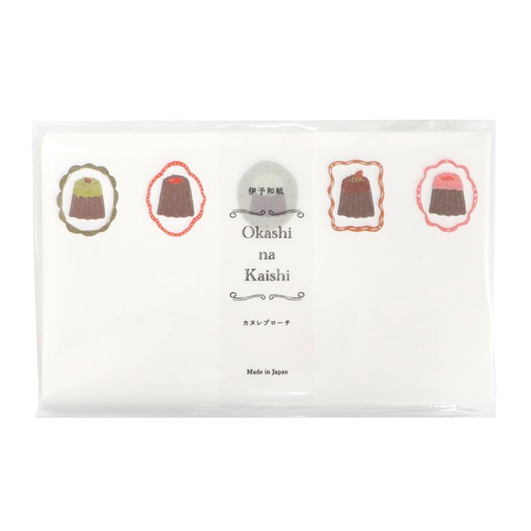 懐紙 フリーペーパー メモ カミイソ産商 Okashi na Kaishi おかしな懐紙 カヌレブローチ No.3078