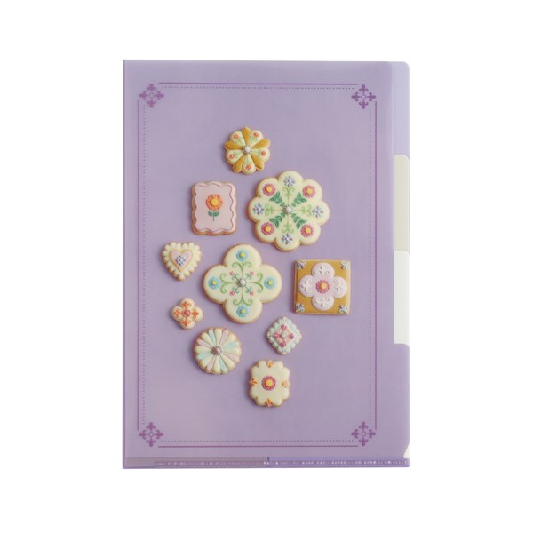 Rakuten - クリアファイル グリーンフラッシュ GreenFlash KUNIKA A5ポケットクリアファイル(purple) KG014 パープル 紫 お花 アイシングクッキー