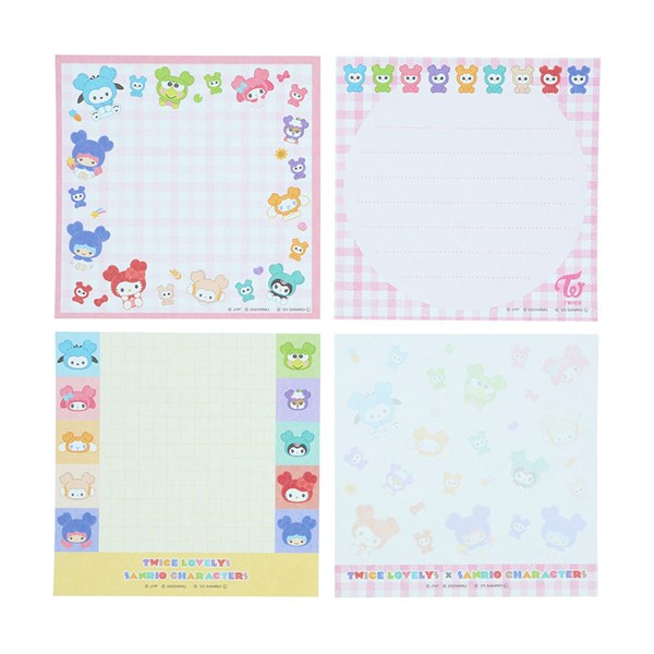 メモパッド メモ帳 サンスター文具 TWICE×SANRIO スクエアメモ チェック S2851903 ...