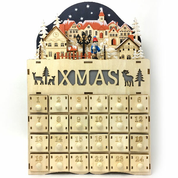 クリスマス ディスプレイ ウッドアドベントカレンダー タウン 81766