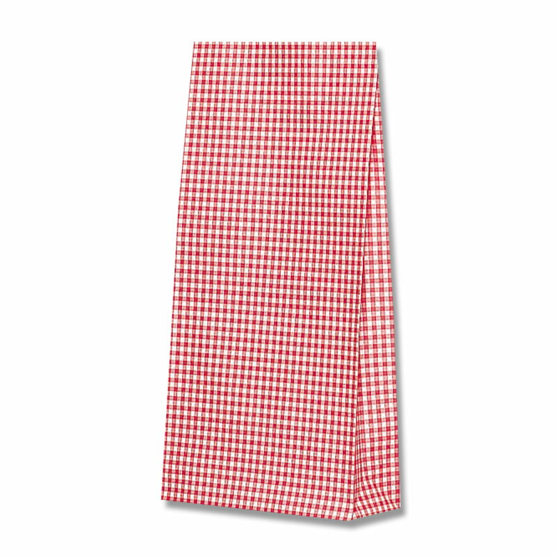 HEIKO 紙袋 角底袋 ファンシーバッグ S5 ギンガムミニ 赤 幅180×マチ65×高350mm 100枚入 レッド 業務用 ラッピング シモジマコード003078600