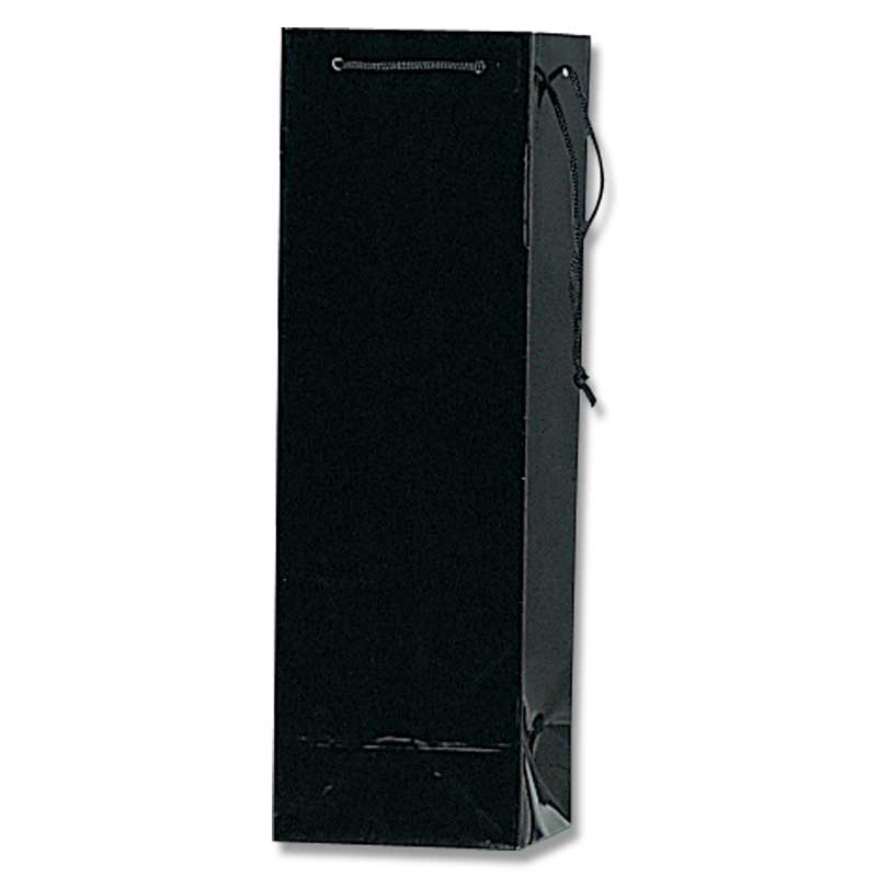 HEIKO 紙袋 手提げ紙袋 ブライトバッグ ワイン1本 黒 幅110×マチ100×高365mm 10枚入 ブラック 業務用 ラッピング シモジマコード0064...