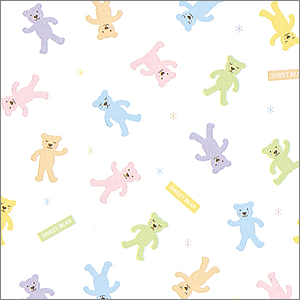 包装紙 半才(10枚入)HEIKO シモジマ ラッピングペーパー ) パステルベア