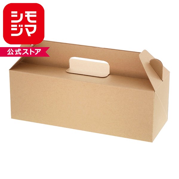クラフト素材の手提げ箱です。ドーナツやロールケーキを入れるのにおすすめです。内側に耐油剤練り込み原紙を使用しています。※トレーは付いていません。食品の長期保存は適しません。●オーブン使用不可●入数:20枚●サイズ：280×100×高100mm