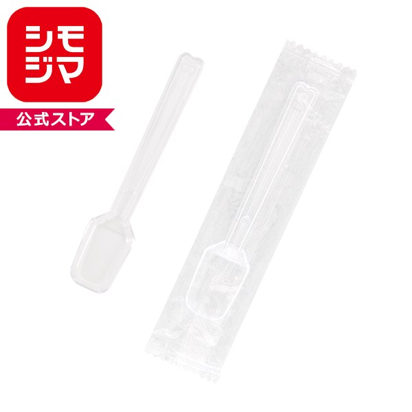乐天商城 - スプーン HEIKO シモジマ プラ角スプーン 9cm　透明　単袋(個包装)　100本