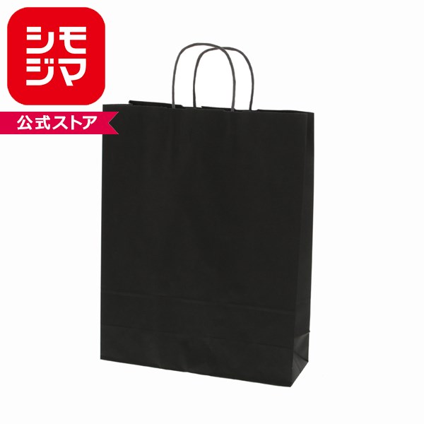 HEIKO 紙袋 手提げ紙袋 25チャームバッグ 2才 黒無地 幅320×マチ115×高410mm 50枚入 ブラック 業務用 ラッピング シモジマコード003217000