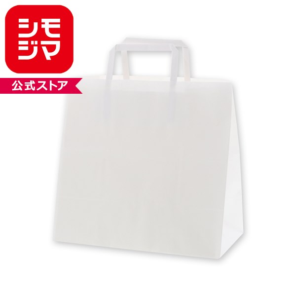 HEIKO 紙袋 手提げ紙袋 H25チャームバッグ 26-5 晒白無地 幅260×マチ140×高250mm 50枚入 ホワイト 業務用 ラッピング シモジマコード003267500