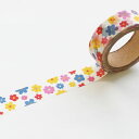 マスキングテープ ワールドクラフト WORLD CRAFT ぽっぷフラワー W02-MK-T0027(15mm×7m)
