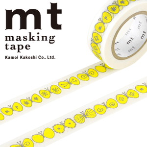 マスキングテープ mt カモ井加工紙mt x ミナ ペルホネン1p choucho・yellow（15mmx10m）MTMINA03