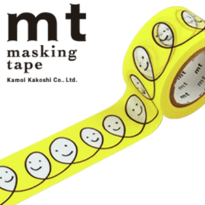 マスキングテープ mt カモ井加工紙 mt × ミナ ペルホネン 1p smile・yellow（27mm×10m） MTMINA09