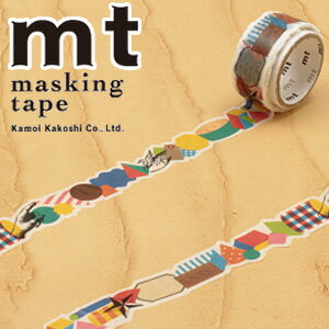 最終特価！ マスキングテープ mt カモ井加工紙 mt fab 型抜きテープ 1p 幾何学 （17mmx3m ミニ紙管） MTKT1P01