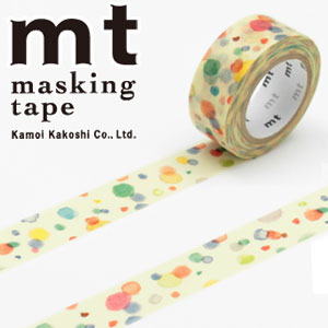 マスキングテープ mt カモ井加工紙 mt for kids てんてん （15mmx7m ミニ紙管） MT01KID021