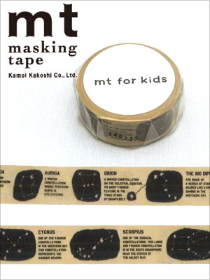 マスキングテープ mt カモ井加工紙 mt for kids 星座 （15mmx7m ミニ紙管） MT01KI...