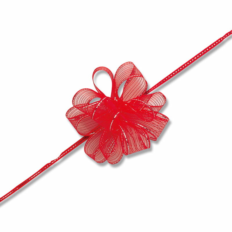 ラッピングリボン HEIKO シモジマ ワンタッチフラワー 赤 17X20