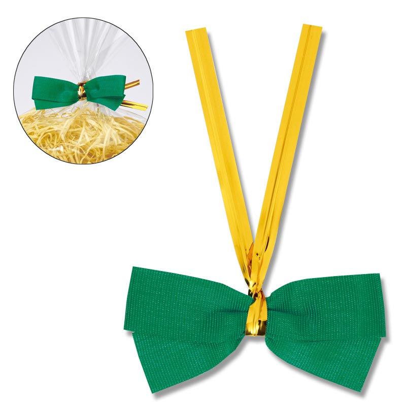 ラッピングリボン HEIKO シモジマ クイックリボン12mm 20コ入リ 緑