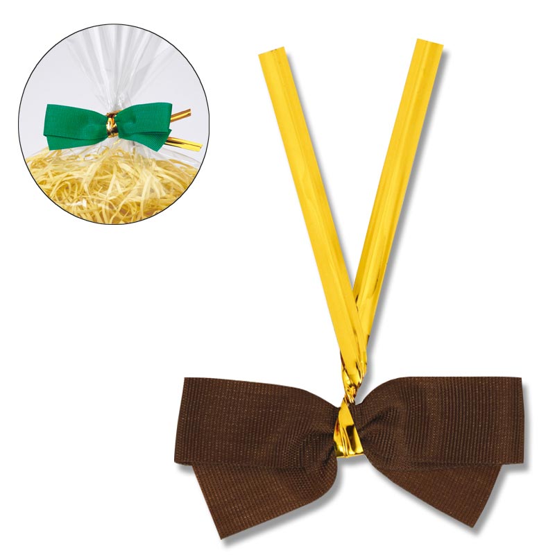 ラッピングリボン HEIKO シモジマ クイックリボン12mm 20コ入リ ココア