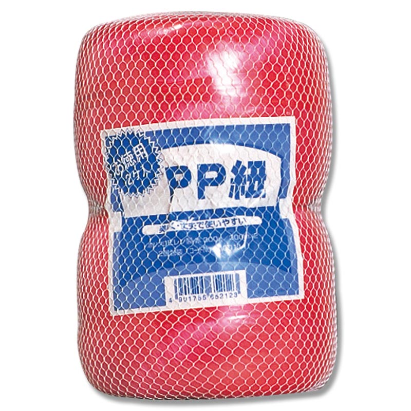 ビニールヒモ 徳用PP紐 2コ入リ 赤 50mmx300m巻（300g）