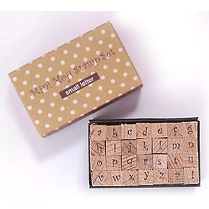 【こどものかお】ミニ文字スタンプセット　JI202-007 small letter(アルファベット小文字）