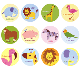 HEIKO シモジマ ギフトシール ミニシール アフリカ(96片入)