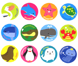 HEIKO シモジマ ギフトシール ミニシール 水族館(96片入)