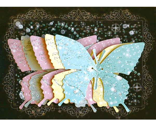 Vintage＆Petalsちょうちょのグラスカード（蝶の席札） キラキラ（5枚入り）