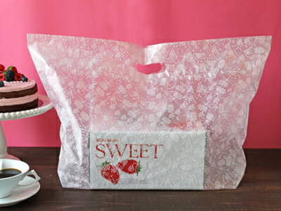 【少量販売】手提袋 ブーケ柄 白 大 2