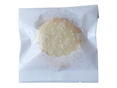 【少量販売】袋 ネコ柄-2 白