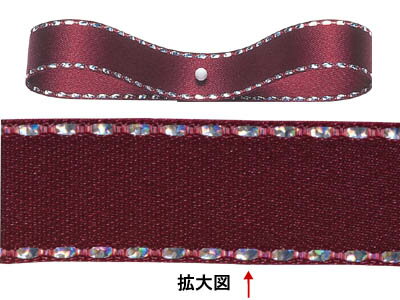 グリッターWサテン　12mm　ワイン wrappingstore-10132154 ラッピングストア(コッタ cotta) パッケージ画像