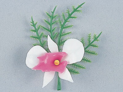 造花DA-74　アスパラ付カトレア（紅白）