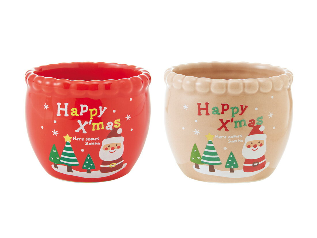 樂天商城 - 【少量販売】デザートカップ ツリー＆サンタプリント(2色アソート) 1セット