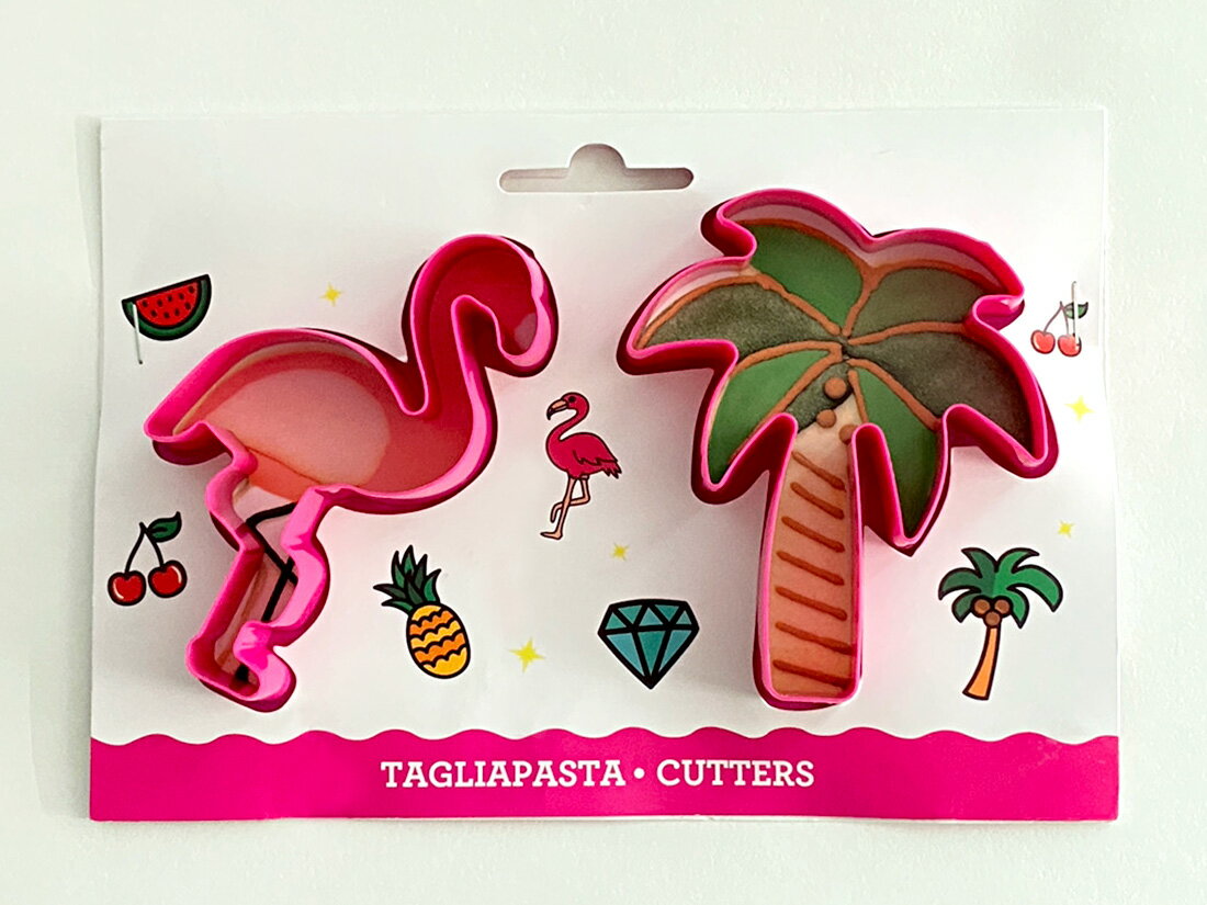 【在庫処分特価】クッキー抜型 2個セット (フラミンゴ・ヤシの木) 1セット...