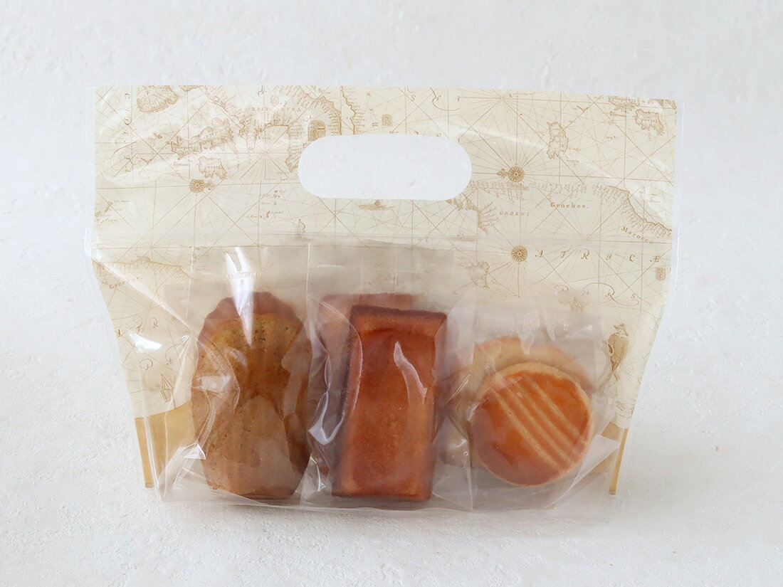 ラッピングストア(コッタ cotta)の【少量販売】　cotta ワイドジッパーバッグ ヴィンテージマップ S 2枚｜アングル3