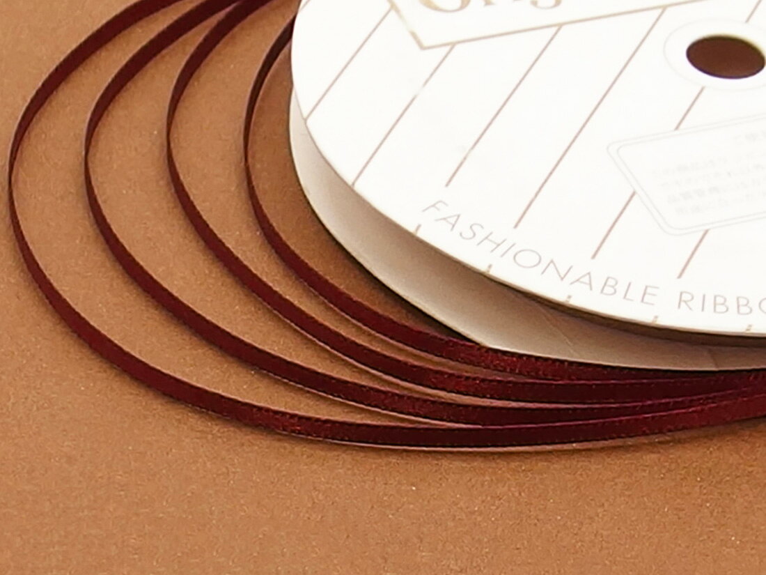 シングルサテンリボン 3mm幅×20m巻 ワイン wrappingstore-10325958 ラッピングストア(コッタ cotta) サンプル画像2