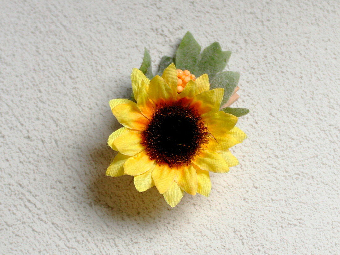 造花 ひまわりクリップ 6個