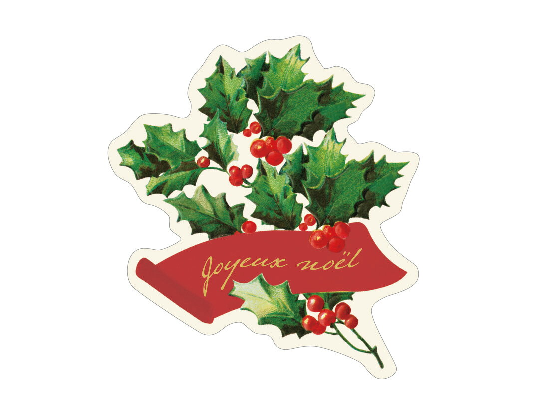 ＼25日全品ポイント3倍！／【少量販売】cotta クリスマスアンティークピック ひいらぎ(10片) 1シート wrappingstore-10329807 ラッピングストア(コッタ cotta) パッケージ画像