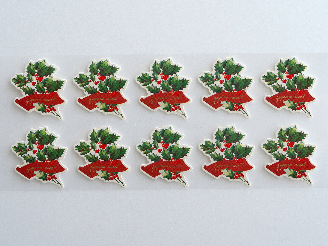 ＼25日全品ポイント3倍！／【少量販売】cotta クリスマスアンティークピック ひいらぎ(10片) 1シート wrappingstore-10329807 ラッピングストア(コッタ cotta) サンプル画像2