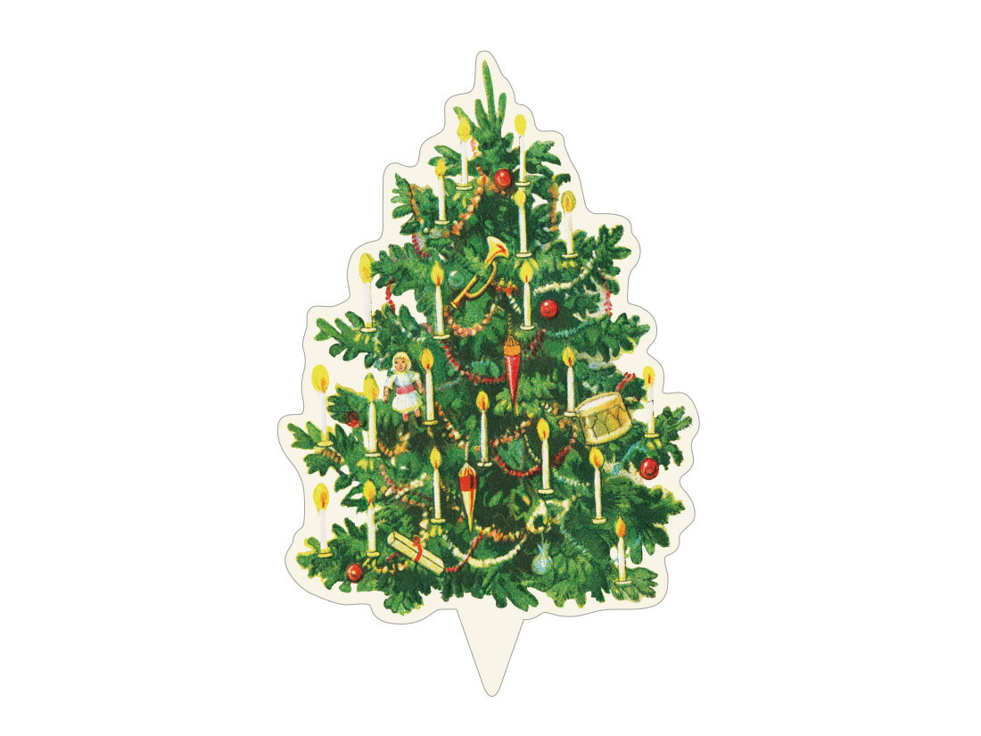 ＼25日全品ポイント3倍！／【少量販売】cotta クリスマスアンティークピック ツリー(4片) 1シート wrappingstore-10329823 ラッピングストア(コッタ cotta) パッケージ画像