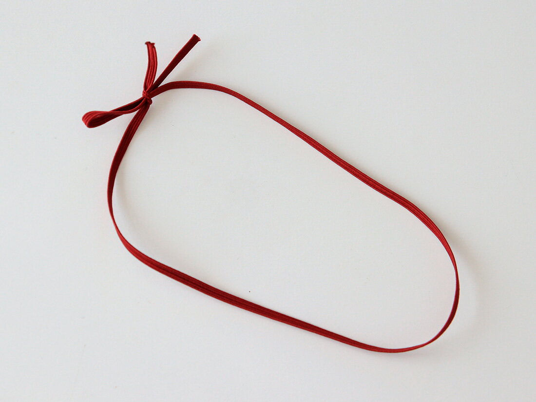 【少量販売】cotta 片花結びワンタッチゴム3mm幅 くすみレッド