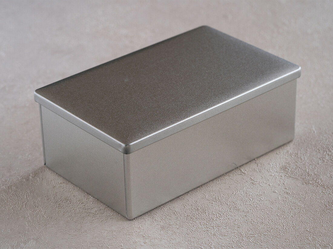 【少量販売】無地缶 レクタングル シルバー