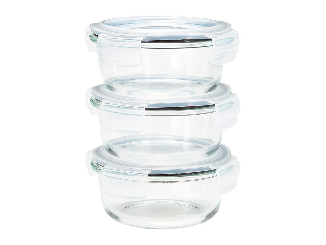 耐熱ガラス保存容器3P ラウンド