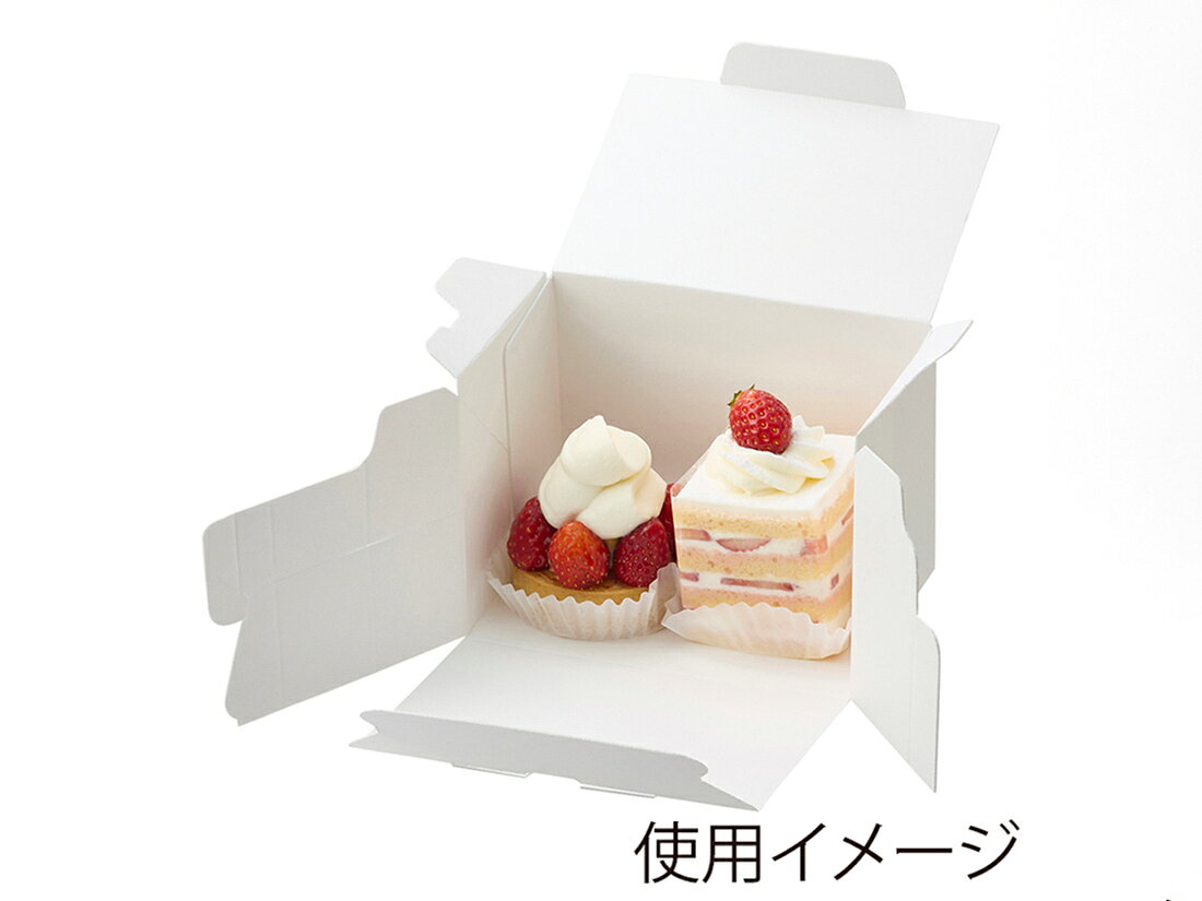 ＼25日全品ポイント3倍！／【少量販売】スリムエコケーキ箱ホワイト 10.5×15 1枚 wrappingstore-10328232 ラッピングストア(コッタ cotta) サンプル画像2