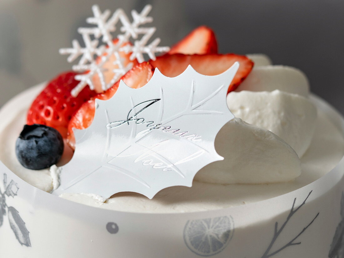 ＼25日全品ポイント3倍！／【少量販売】cotta ケーキピック ウェーブホーリー ノエルホワイト 2枚 wrappingstore-10329986 ラッピングストア(コッタ cotta) サンプル画像2