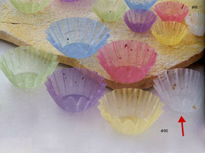 グルメカップ金箔紙 白 径95（500枚入り）