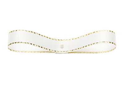 グリッターWサテン・ゴールド101ホワイト12mm お菓子 ラッピング ラッピング用品 プレゼント リボン 無..